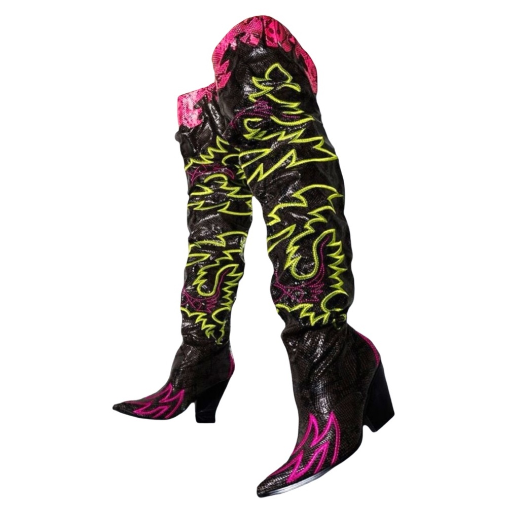 New Cape Robbin Neon Western Boots - 8.5